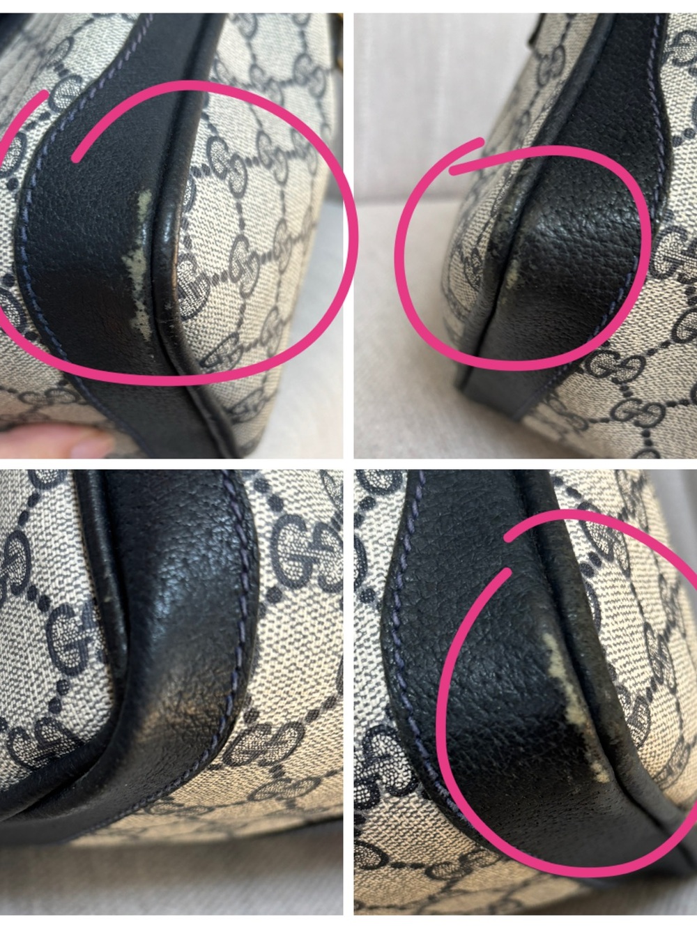 GUCCI GG Navy Monogram Boston Bag - Picture 7 of 15